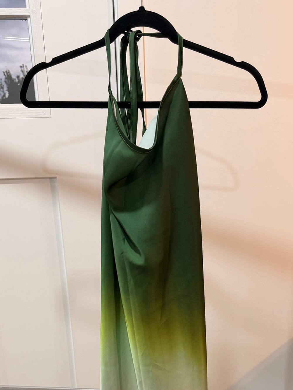 Rat & Boa Maxi Green Yellow Ombre Halter Slip Dress - Picture 5 of 5